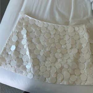 White Sequin Circle Mini Skirt